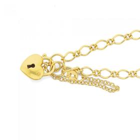 9ct-Gold-19cm-Figaro-Padlock-Bracelet on sale