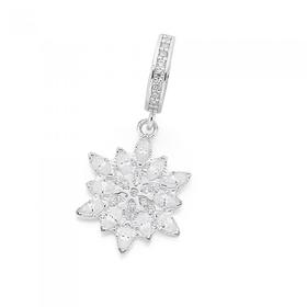 Sterling-Silver-Your-Story-CZ-Snowflake-Drop-Bead on sale