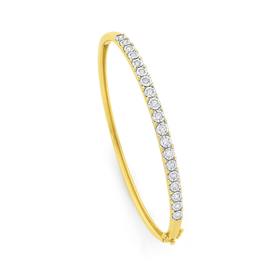 9ct+Gold+Diamond+Bangle