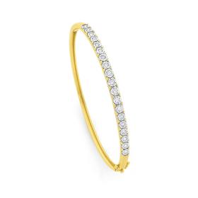 9ct-Gold-Diamond-Bangle on sale