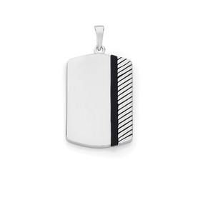 Silver-Onyx-And-Strip-On-Side-Dogtag on sale