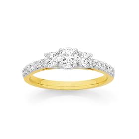 18ct+Gold+Diamond+Trilogy+Ring