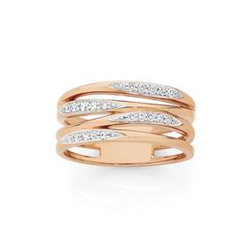 9ct+Rose+Gold+Diamond+Dress+Ring