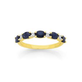 9ct-Gold-Sapphire-Diamond-Band on sale