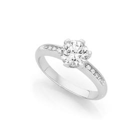 Silver+CZ+6+Claw+Solitaire+CZ+On+Shoulder+Ring