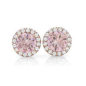 Silver-Rose-Gold-Plate-Blush-Pink-CZ-Cluster-Set-Earrings on sale