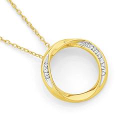 9ct+Gold+Diamond+Circle+of+Love+Pendant