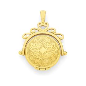 9ct+Gold+16mm+Spinner+Locket