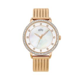 elite+Ladies+Rose+Tone+Watch