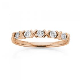 9ct-Rose-Gold-Diamond-Hugs-and-Kisses-Band on sale