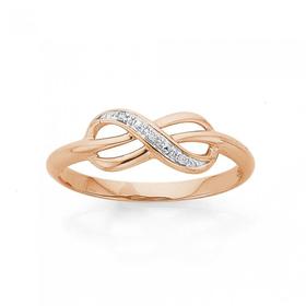 9ct-Rose-Gold-Diamond-Infinity-Ring on sale