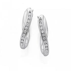 9ct-White-Gold-Diamond-Crossover-Hoop-Earrings on sale