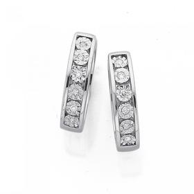 9ct-White-Gold-Diamond-Huggie-Earrings on sale