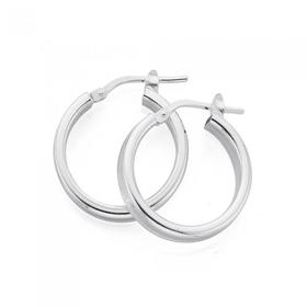 Silver-15mm-4mm-Square-Edge-Tube-Hoop-Earrings on sale