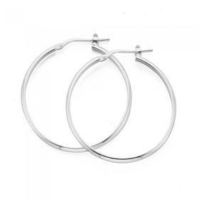 Silver-30mm-25mm-Light-Half-Round-Hoop-Earrings on sale