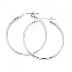 Silver-30mm-3mm-Half-Round-Hoop-Earrings on sale