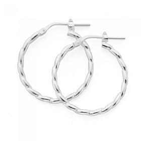 Silver-20mm-2mm-Tight-Twist-Hoop-Earrings on sale