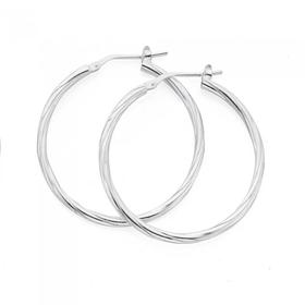 Silver-30mm-Fine-Twist-Hoop-Earrings on sale