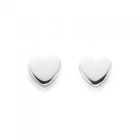 Silver-Flat-Heart-Shape-Stud-Earrings on sale