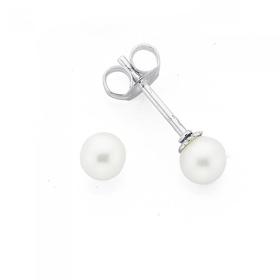 Silver-Round-45X5mm-FW-Culture-Pearl-Studs on sale