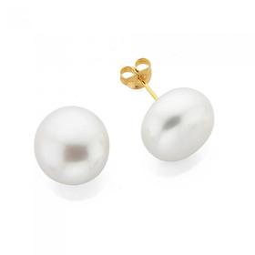 9ct-Gold-Cultured-Freshwater-Pearl-Stud-Earrings on sale