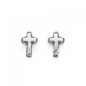 Silver-Tiny-Cross-Earrings on sale