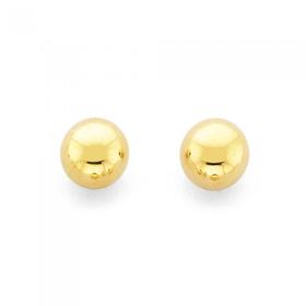 9ct+Gold+5mm+Ball+Stud+Earrings