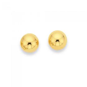 9ct+8mm+Ball+Stud+Earrings