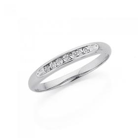 9ct+White+Gold+Diamond+Band