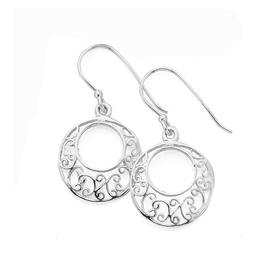 Silver-Filigree-Circle-Drop-Earrings on sale