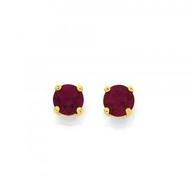 9ct-Gold-Created-Ruby-Stud-Earrings on sale