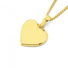 9ct+Gold+12mm+Heart+Plate+Pendant