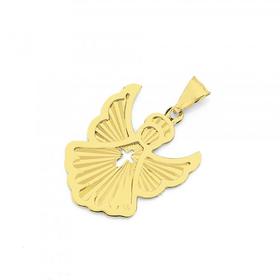 9ct-Gold-Cross-Cutout-Angel-Pendant on sale