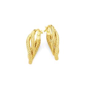 9ct-Gold-Double-Oval-Hoop-Earrings on sale