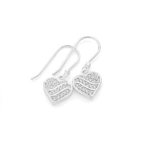 Silver-Pav195169-CZ-Double-Wave-Heart-Earrings on sale
