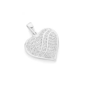 Silver-Pav195169-CZ-Double-Wave-Line-Heart-Pendant on sale