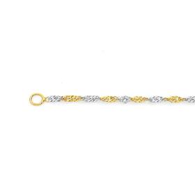 9ct-Yellow-White-Gold-45cm-Solid-Singapore-Chain on sale