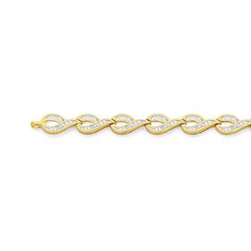 9ct-Gold-Diamond-Teardrop-Link-Bracelet on sale