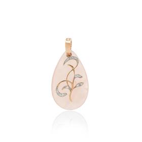 9ct-Rose-Gold-Rose-Quartz-Diamond-Pendant on sale