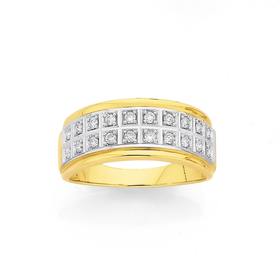 9ct-Gold-Diamond-Double-Row-Band on sale