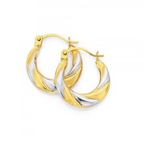 9ct-Gold-Two-Tone-Creole-Earrings on sale