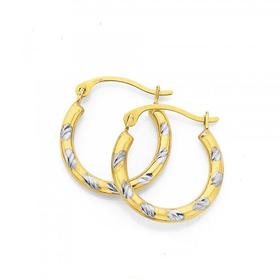 9ct-Gold-Two-Tone-Hoop-Earrings on sale