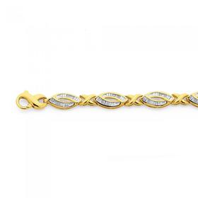 9ct-Gold-Diamond-Bracelet on sale