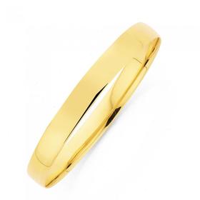9ct+Gold+8x65mm+Solid+Bangle
