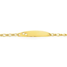 9ct-Gold-14cm-Figaro-Childrens-Identity-Bracelet on sale