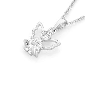 Silver-CZ-Angel-Pendant on sale