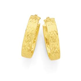 9ct-Gold-4x15mm-Half-Round-Hoop-Earrings on sale