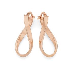 9ct-Rose-Gold-Oval-Wave-Hoop-Earrings on sale