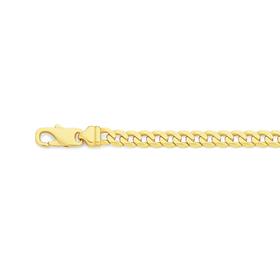 9ct+Gold+21cm+Solid+Curb+Bracelet