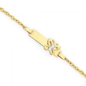 9ct-Two-Tone-Gold-145cm-Butterfly-ID-Bracelet on sale